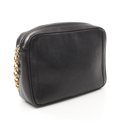 ココマーク チェーンショルダーバッグ キャビアスキン ブラック ゴールド金具 ヴィンテージ シャネル バッグ CHANEL