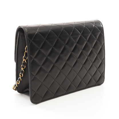 マトラッセ チェーンショルダーバッグ ラムスキン ブラック ゴールド金具 プッシュロック シャネル バッグ CHANEL