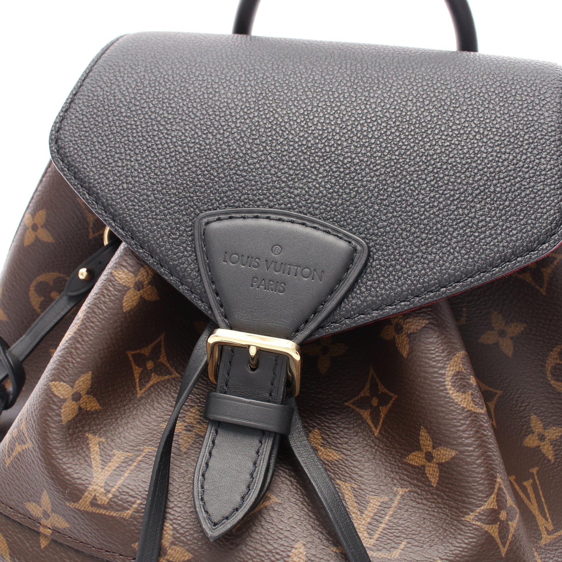 モンスリ NM PM モノグラム バックパック リュックサック PVC レザー ブラウン ブラック ルイヴィトン バッグ LOUIS VUITTON