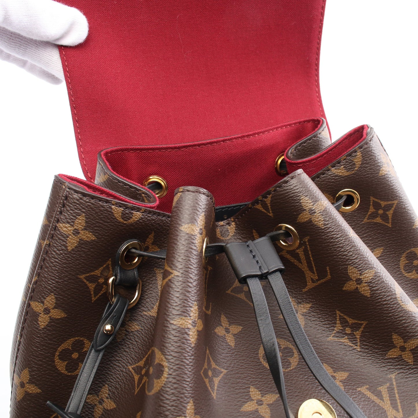 モンスリ NM PM モノグラム バックパック リュックサック PVC レザー ブラウン ブラック ルイヴィトン バッグ LOUIS VUITTON