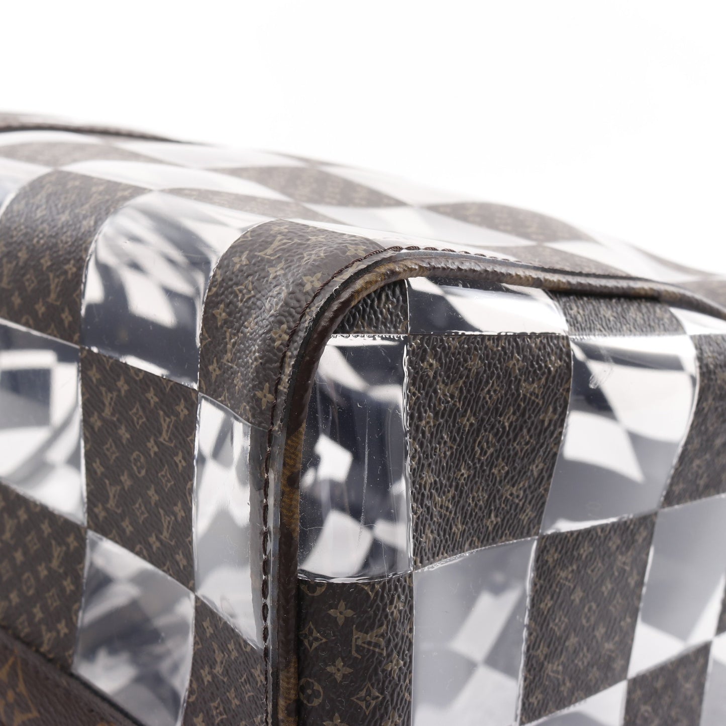 キーポル バンドリエール50 モノグラムチェス ボストンバッグ PVC ブラウン クリア 2WAY ルイヴィトン バッグ LOUIS VUITTON