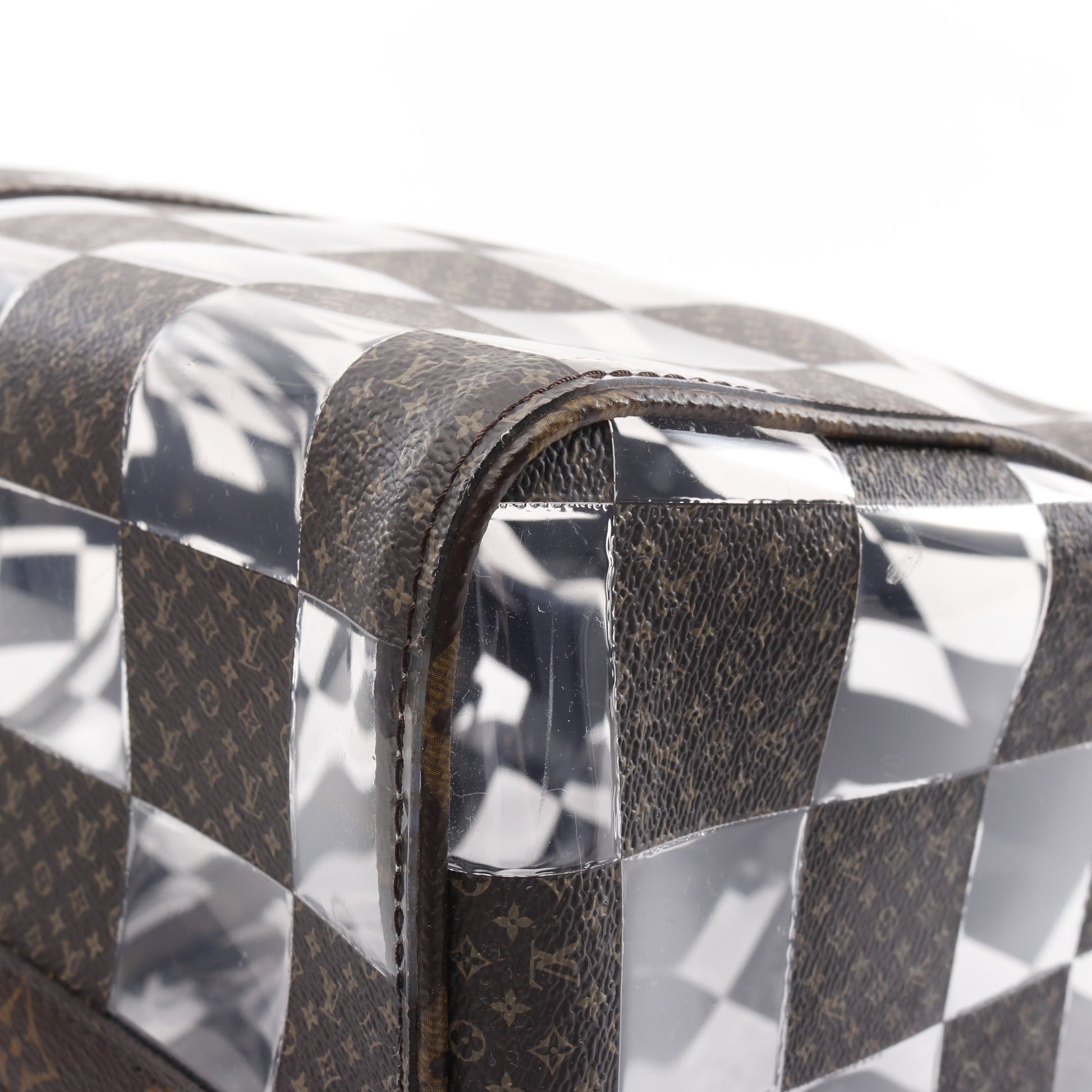 キーポル バンドリエール50 モノグラムチェス ボストンバッグ PVC ブラウン クリア 2WAY ルイヴィトン バッグ LOUIS VUITTON