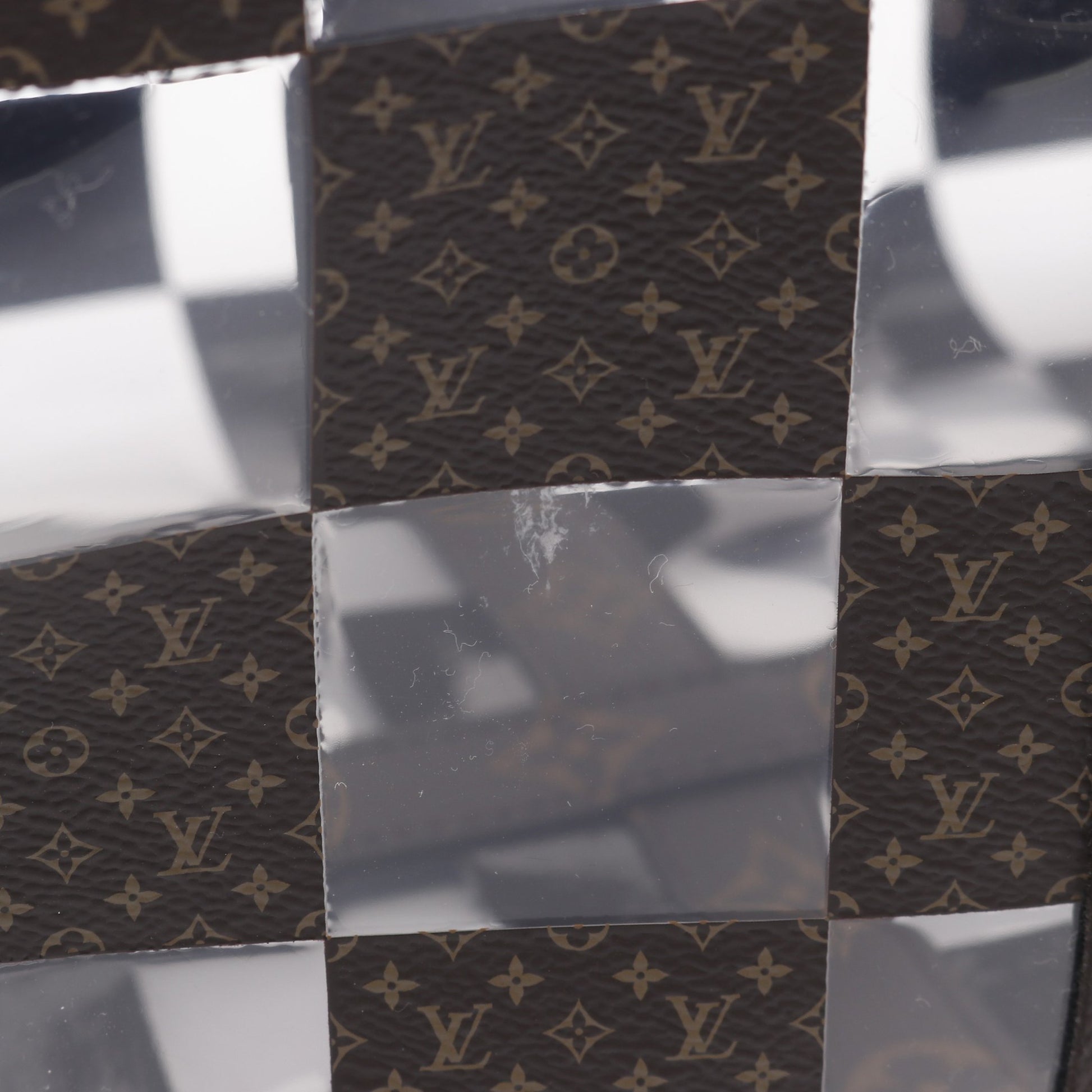 キーポル バンドリエール50 モノグラムチェス ボストンバッグ PVC ブラウン クリア 2WAY ルイヴィトン バッグ LOUIS VUITTON