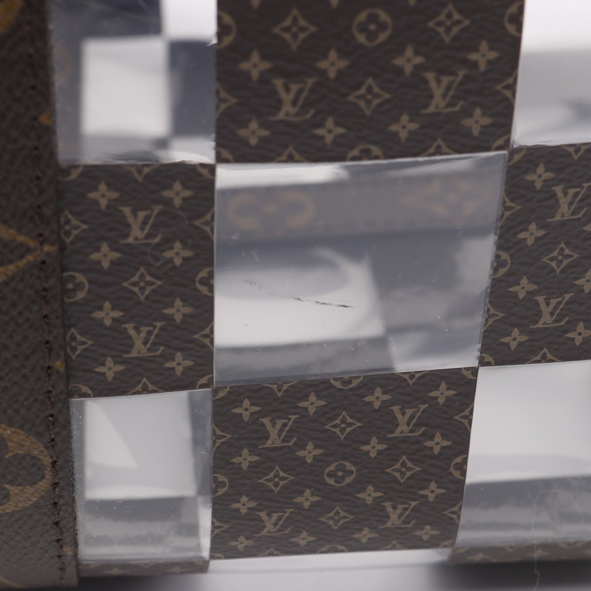 キーポル バンドリエール50 モノグラムチェス ボストンバッグ PVC ブラウン クリア 2WAY ルイヴィトン バッグ LOUIS VUITTON