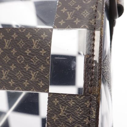 キーポル バンドリエール50 モノグラムチェス ボストンバッグ PVC ブラウン クリア 2WAY ルイヴィトン バッグ LOUIS VUITTON