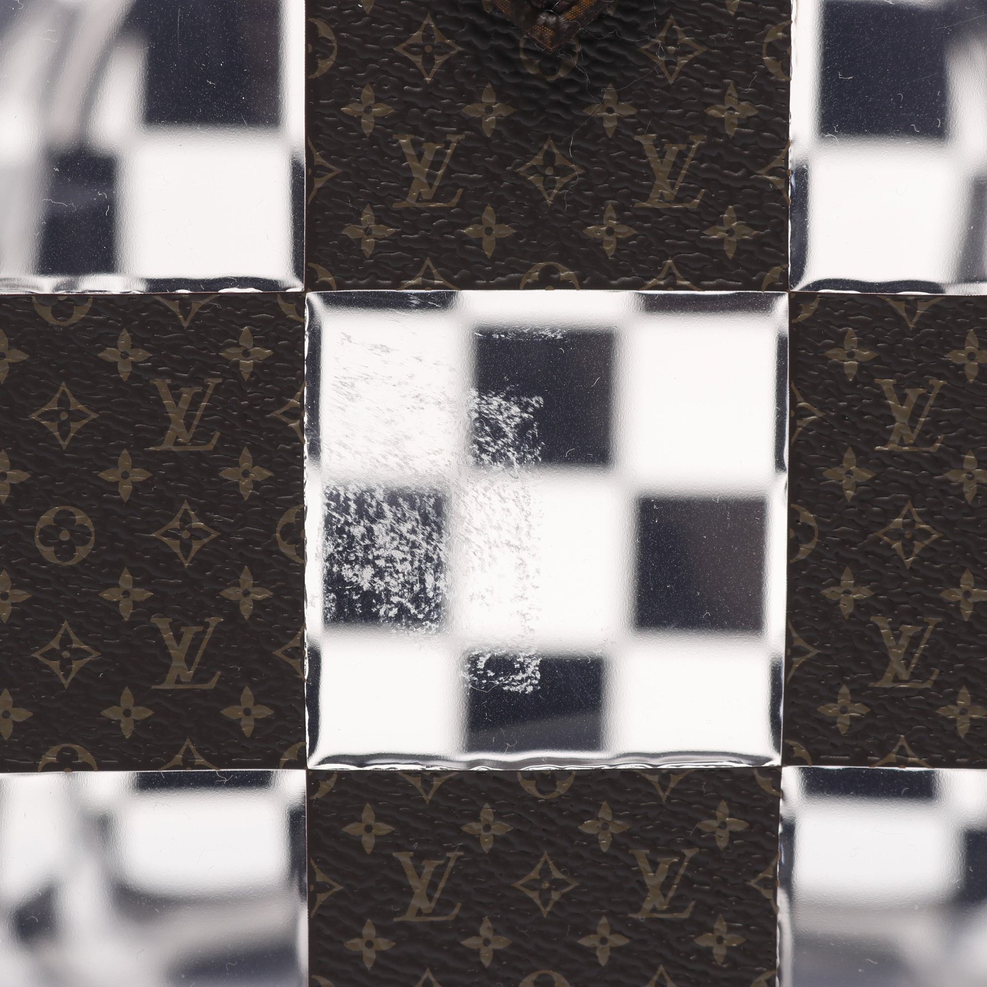 キーポル バンドリエール50 モノグラムチェス ボストンバッグ PVC ブラウン クリア 2WAY ルイヴィトン バッグ LOUIS VUITTON