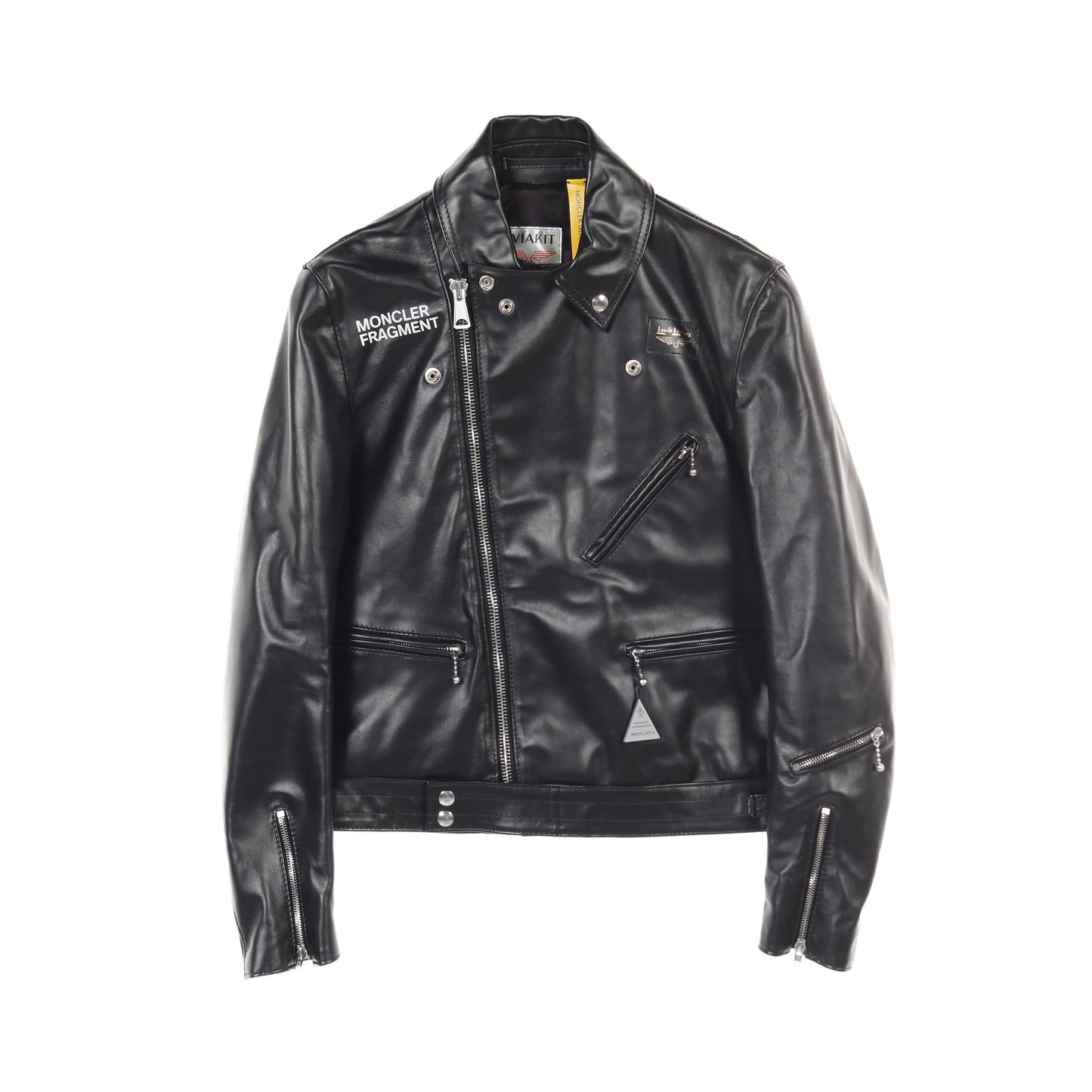 GENIUS 7 FRAGMENT HIROSHI FUJIWARA × Lewis Leathers DWAYNE レザージャケット ライダースジャケット レザー ブラック モンクレール アウター MONCLER