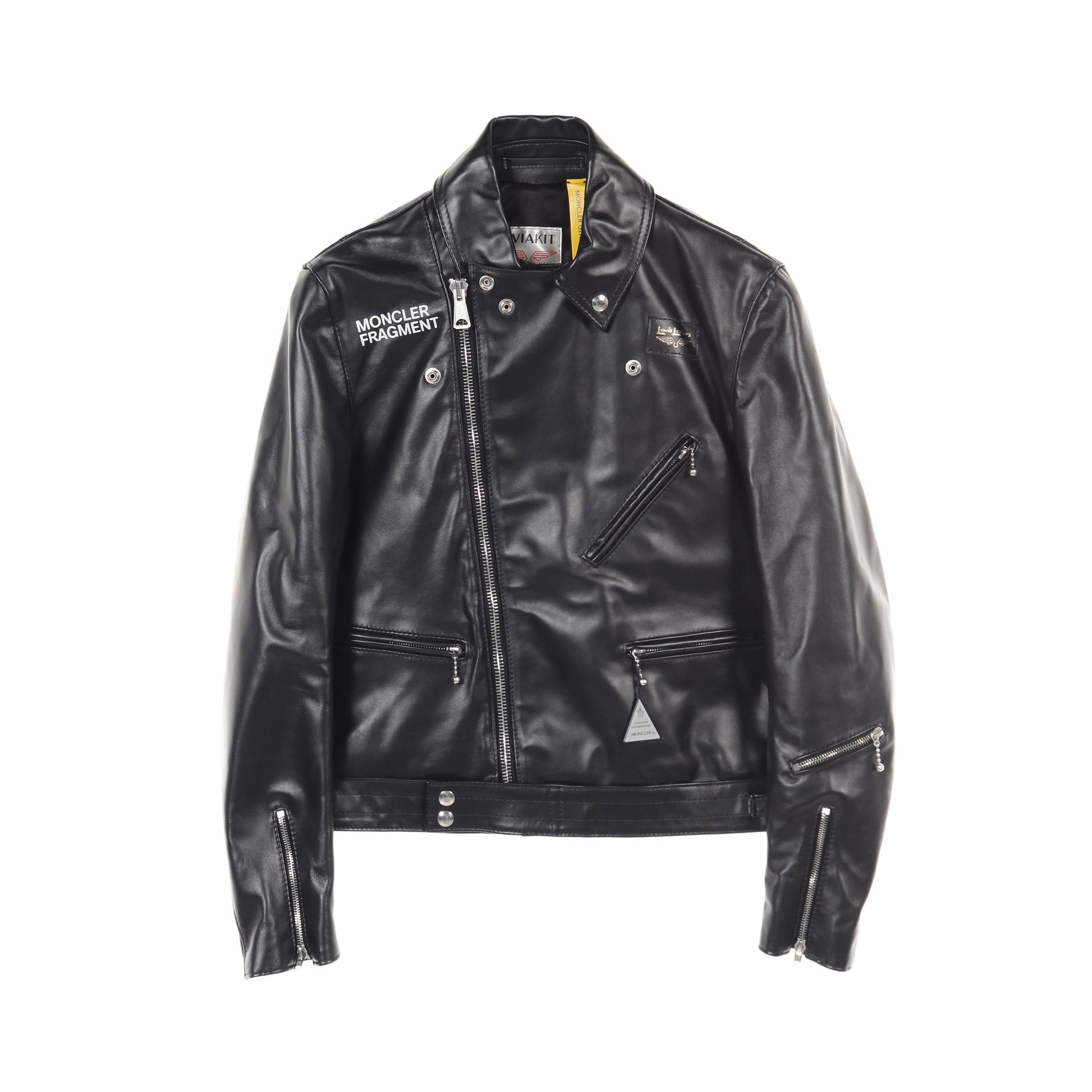 GENIUS 7 FRAGMENT HIROSHI FUJIWARA × Lewis Leathers DWAYNE レザージャケット ライダースジャケット レザー ブラック モンクレール アウター MONCLER