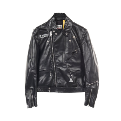 GENIUS 7 FRAGMENT HIROSHI FUJIWARA × Lewis Leathers DWAYNE レザージャケット ライダースジャケット レザー ブラック モンクレール アウター MONCLER