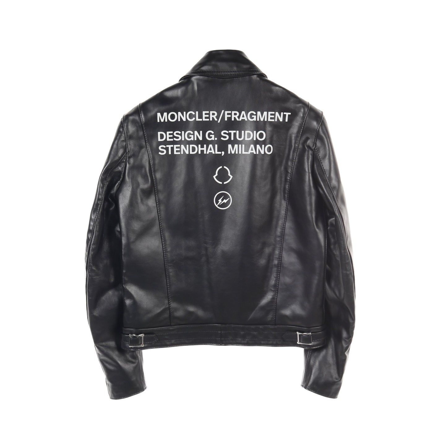 GENIUS 7 FRAGMENT HIROSHI FUJIWARA × Lewis Leathers DWAYNE レザージャケット ライダースジャケット レザー ブラック モンクレール アウター MONCLER