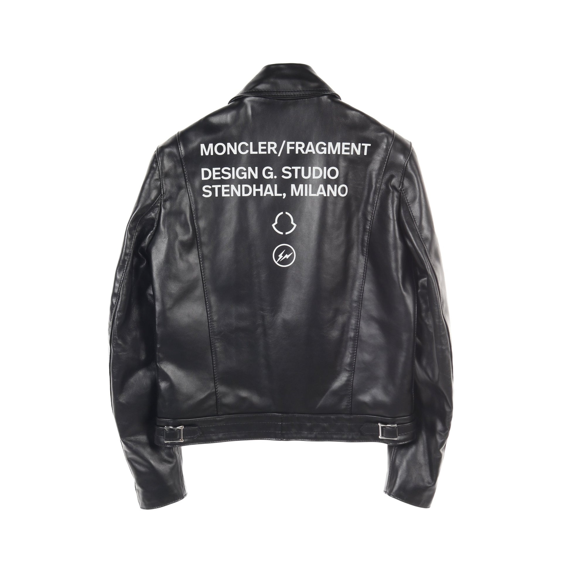 GENIUS 7 FRAGMENT HIROSHI FUJIWARA × Lewis Leathers DWAYNE レザージャケット ライダースジャケット レザー ブラック モンクレール アウター MONCLER