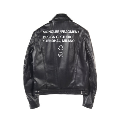 GENIUS 7 FRAGMENT HIROSHI FUJIWARA × Lewis Leathers DWAYNE レザージャケット ライダースジャケット レザー ブラック モンクレール アウター MONCLER
