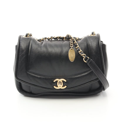 ココマーク チェーンショルダーバッグ ラムスキン ブラック ゴールド金具 シャネル バッグ CHANEL
