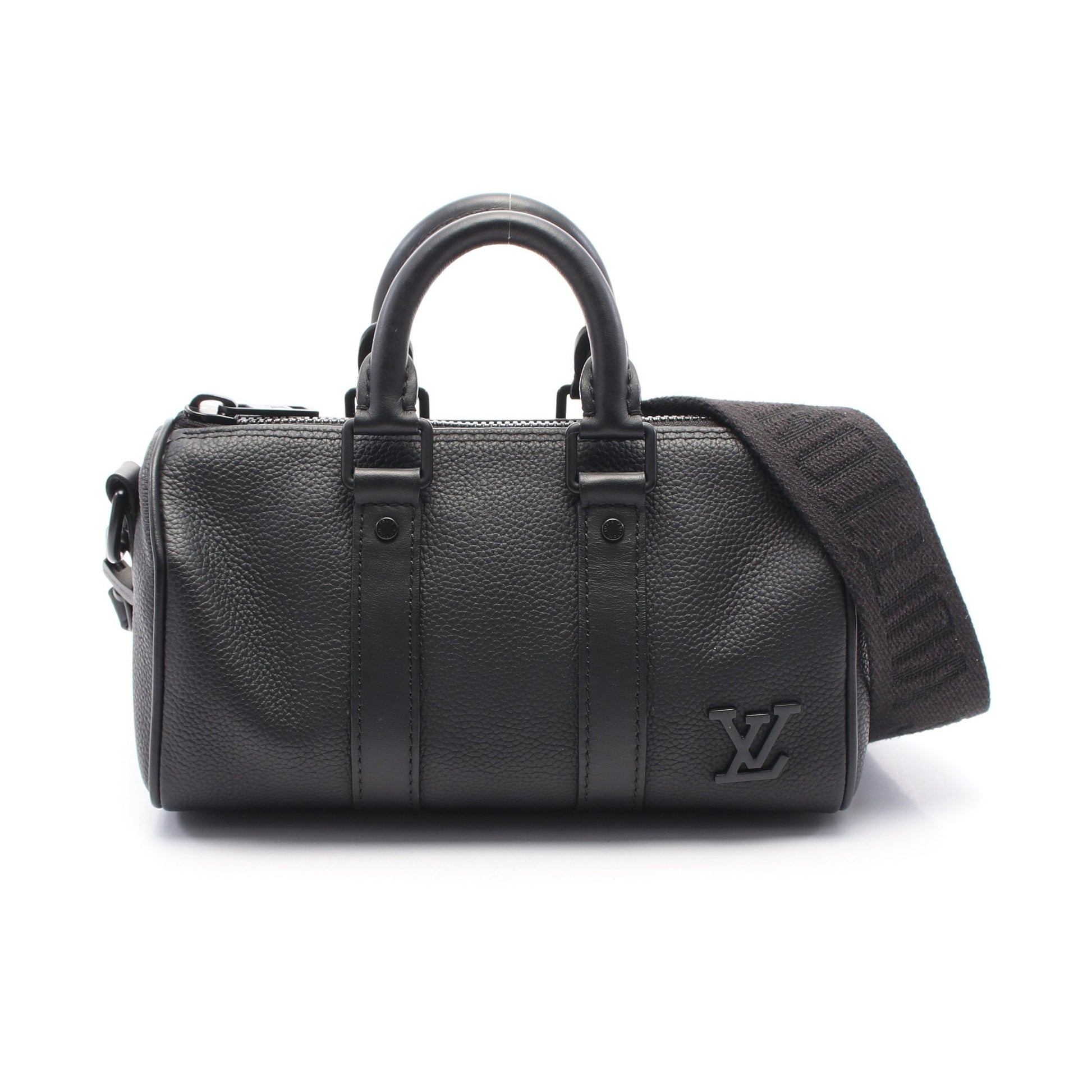キーポルXS LVアエログラム ハンドバッグ レザー ブラック 2WAY ルイヴィトン バッグ LOUIS VUITTON