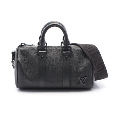 キーポルXS LVアエログラム ハンドバッグ レザー ブラック 2WAY ルイヴィトン バッグ LOUIS VUITTON