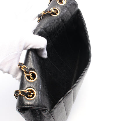 マドモアゼル チェーンショルダーバッグ キャビアスキン ブラック ゴールド金具 シャネル バッグ CHANEL