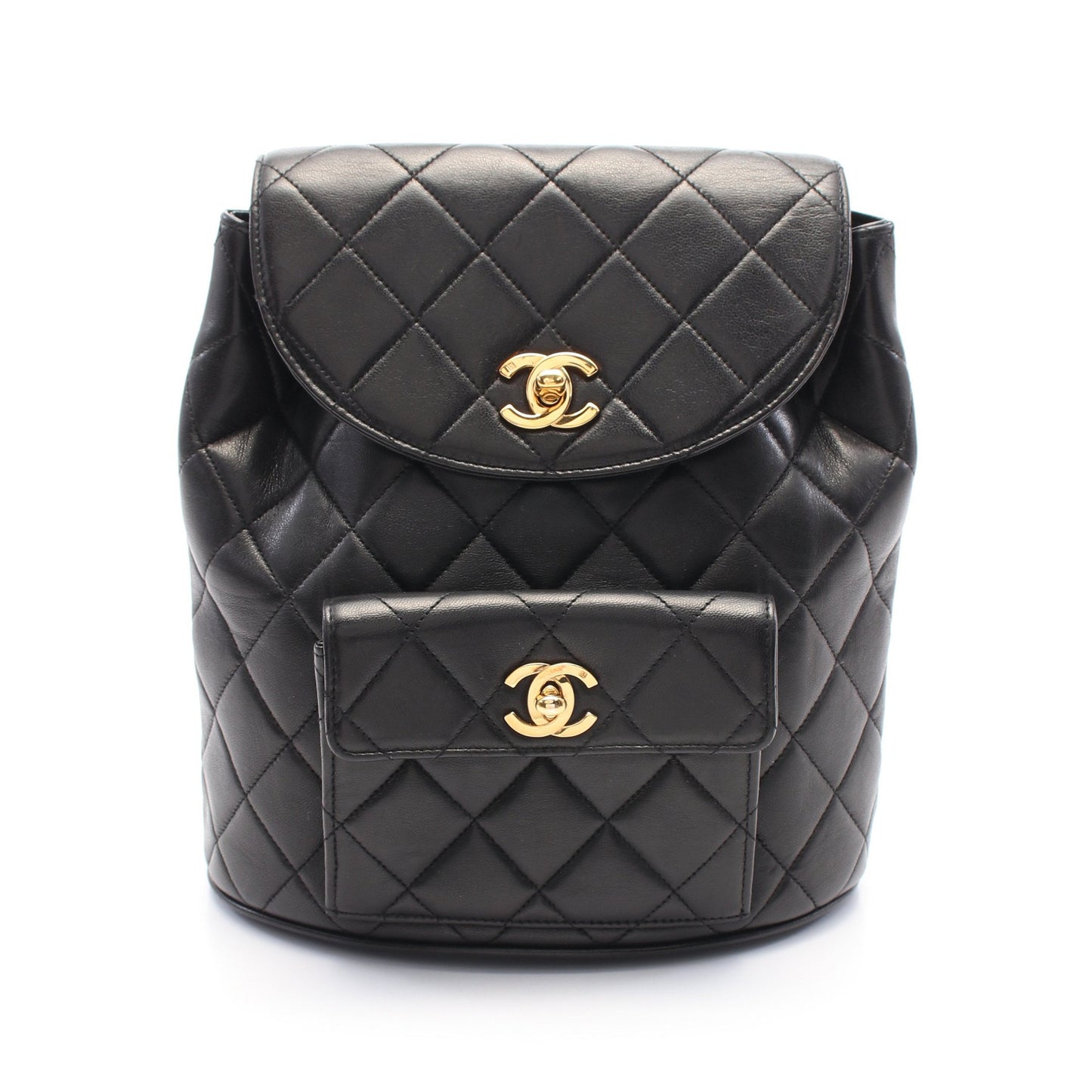 マトラッセ バックパック リュックサック ラムスキン ブラック ゴールド金具 シャネル バッグ CHANEL