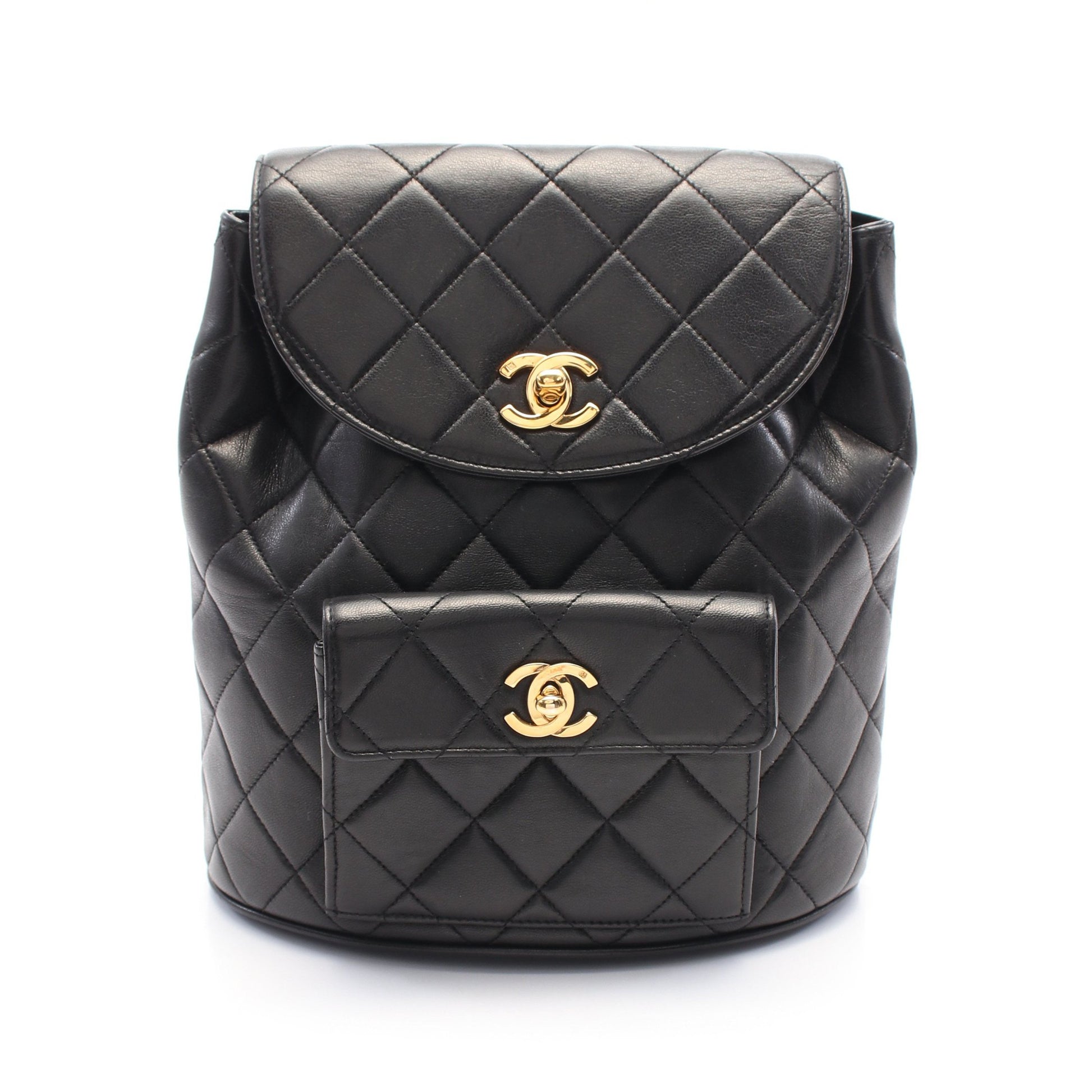 マトラッセ バックパック リュックサック ラムスキン ブラック ゴールド金具 シャネル バッグ CHANEL