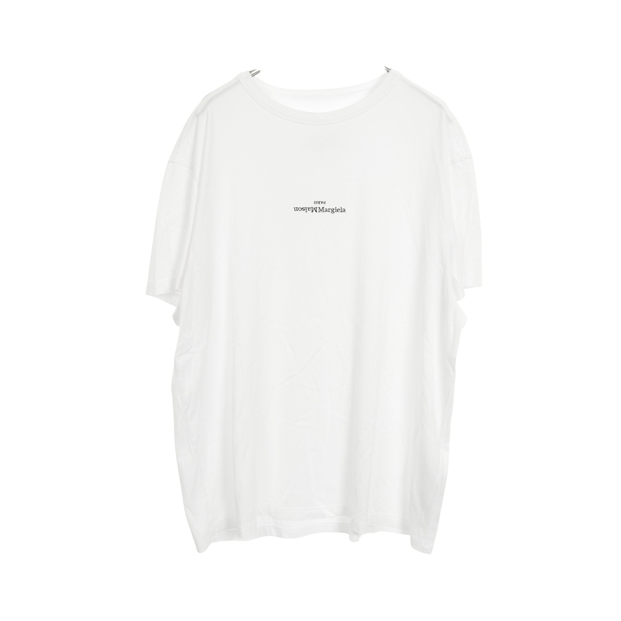 ディストーテッド ロゴ Tシャツ コットン ホワイト メゾン ディストーテッド ロゴ Tシャツ コットン ホワイト メゾン