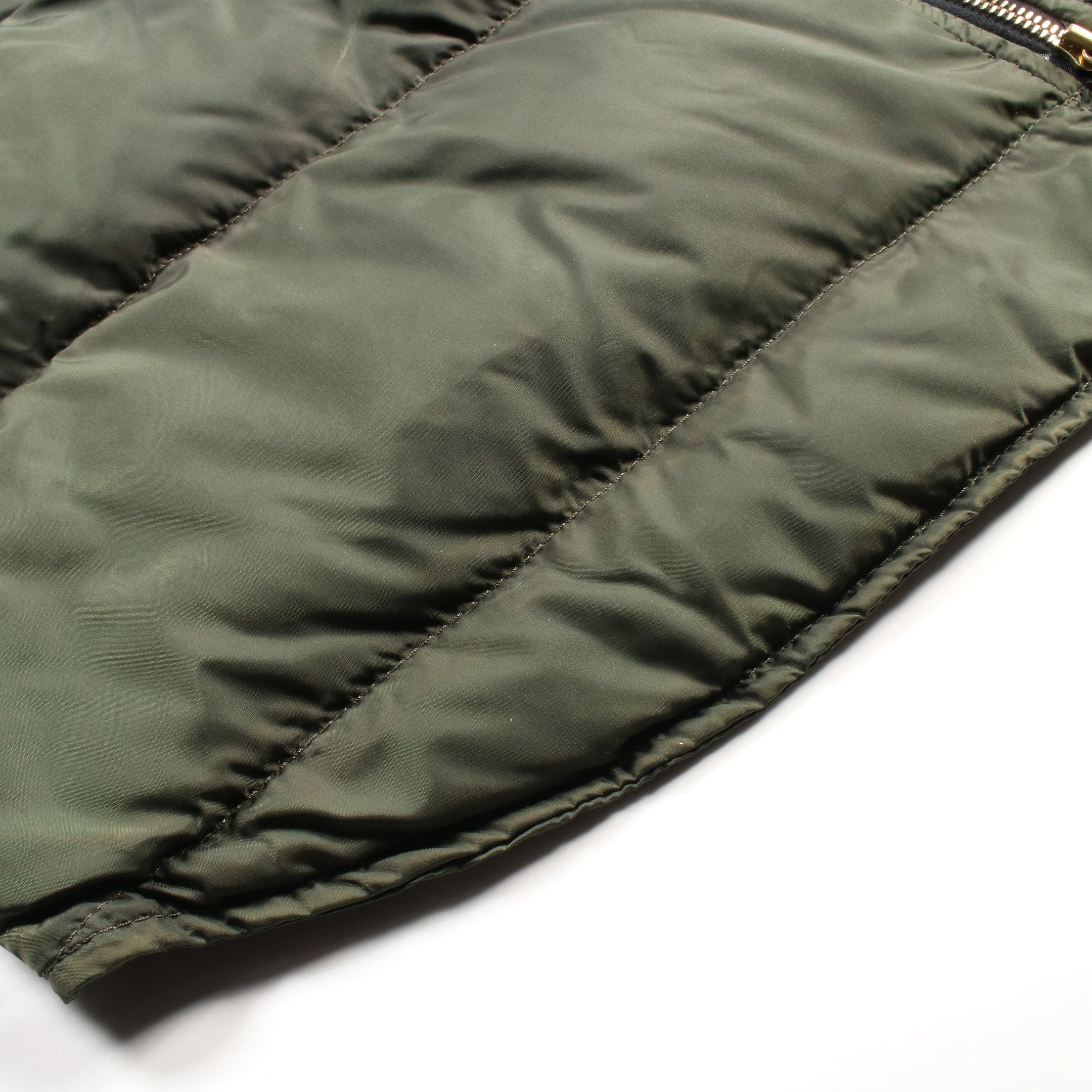 ダウンコート ナイロン ウール レザー カーキグリーン ブラック フード