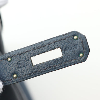バーキン35 ハンドバッグ トゴ ブルー シルバー金具 □I刻印 エルメス バッグ HERMES