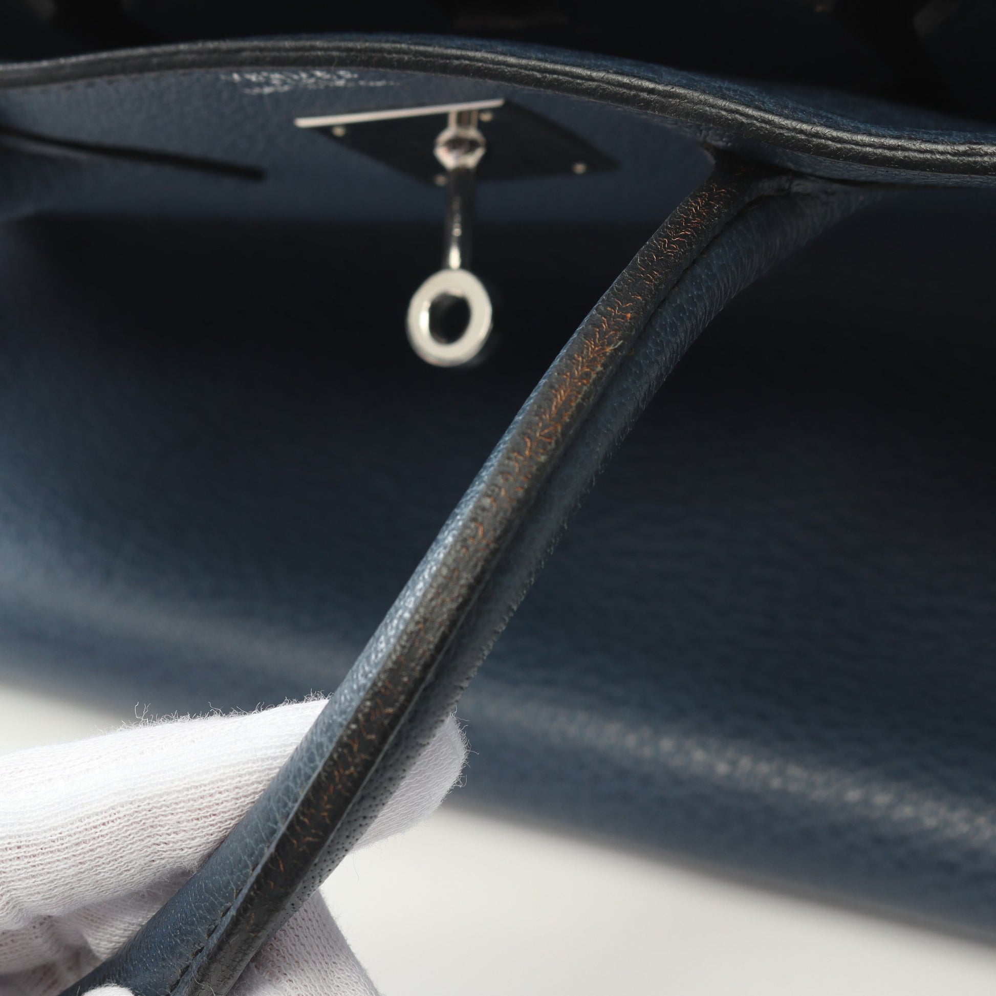 バーキン35 ハンドバッグ トゴ ブルー シルバー金具 □I刻印 エルメス バッグ HERMES