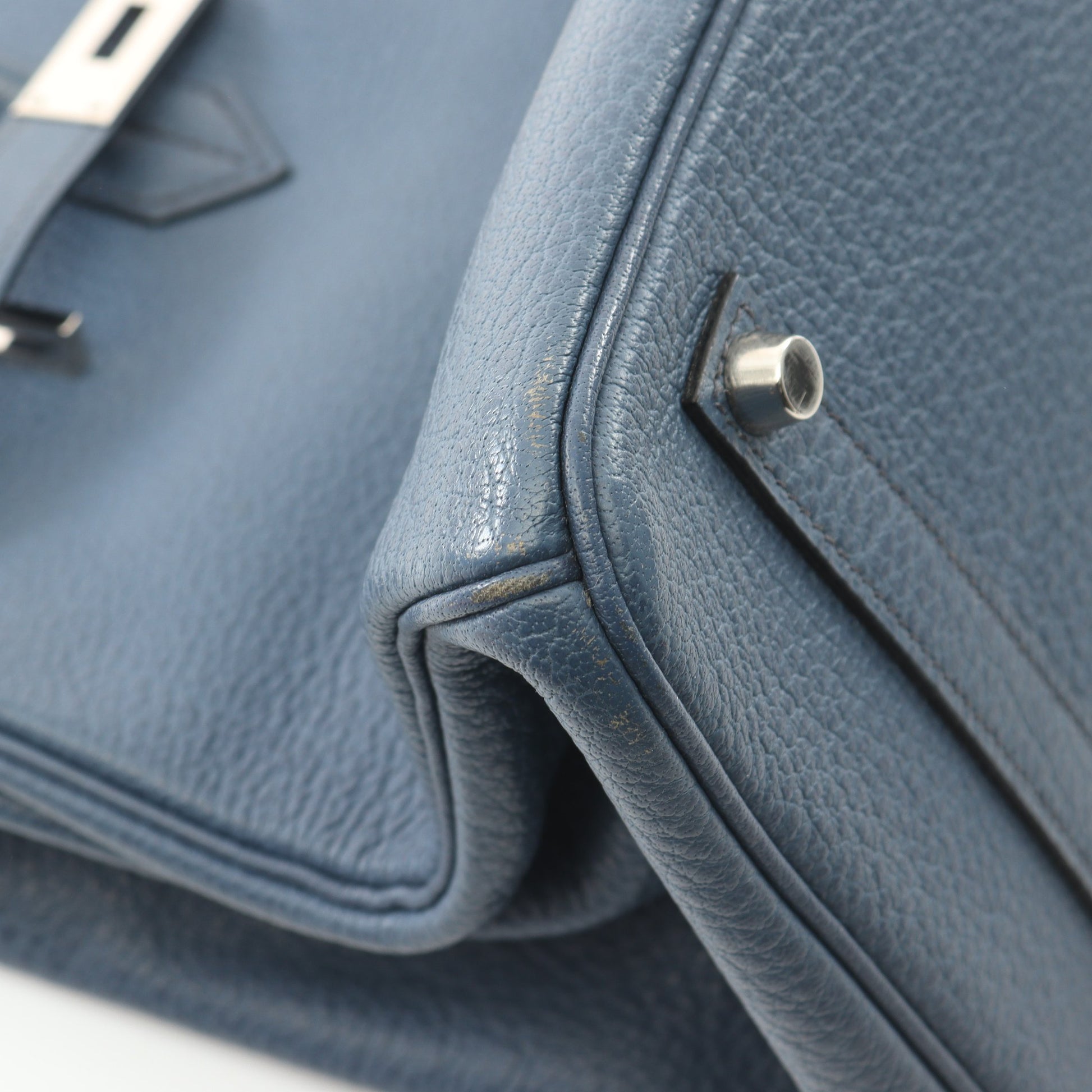 バーキン35 ハンドバッグ トゴ ブルー シルバー金具 □I刻印 エルメス バッグ HERMES