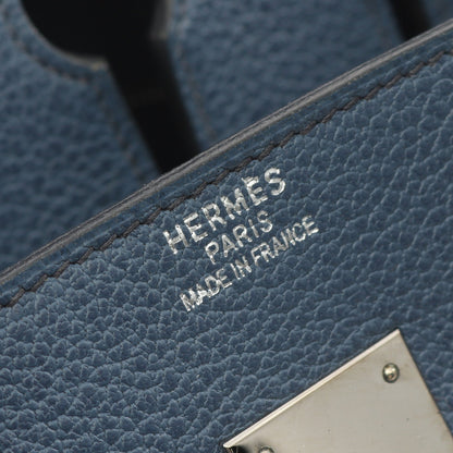 バーキン35 ハンドバッグ トゴ ブルー シルバー金具 □I刻印 エルメス バッグ HERMES