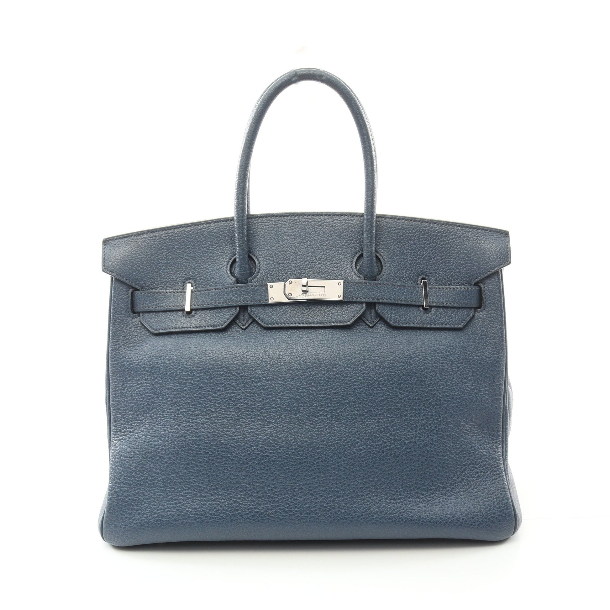 バーキン35 ハンドバッグ トゴ ブルー シルバー金具 □I刻印 エルメス バッグ HERMES
