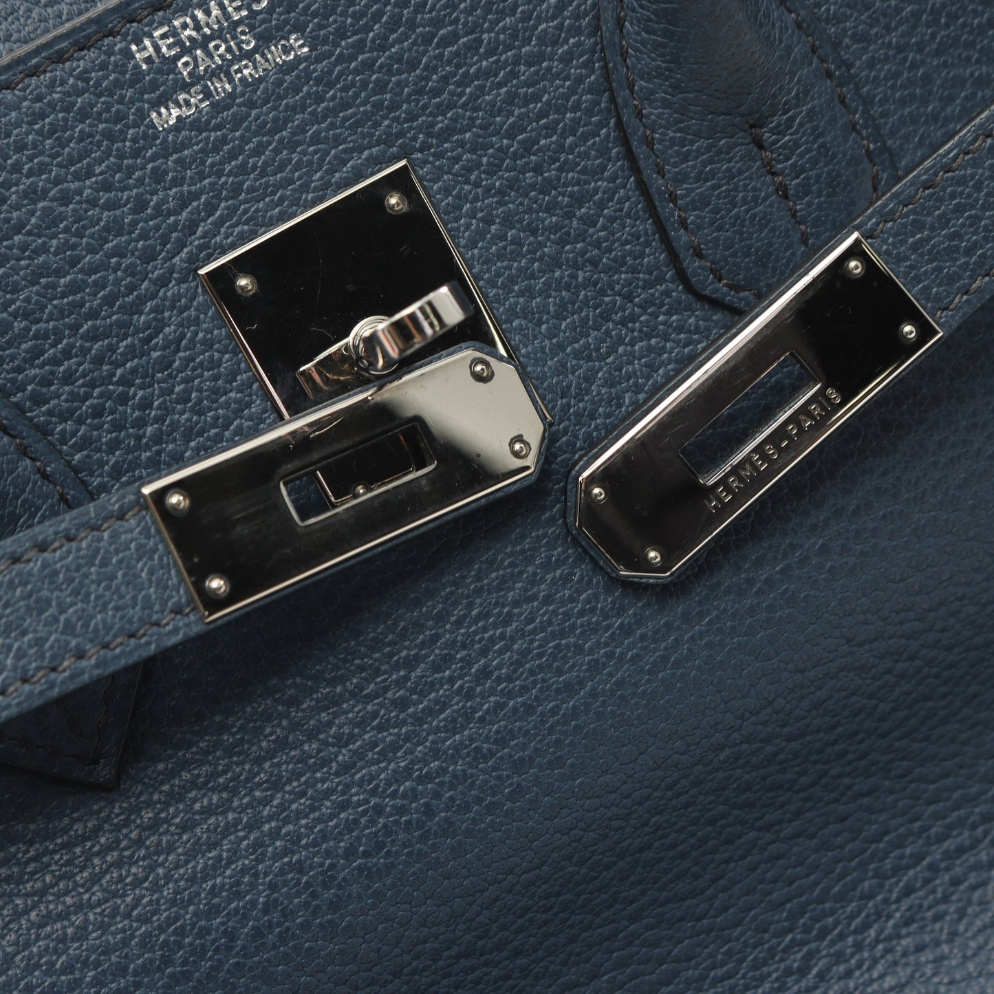 バーキン35 ハンドバッグ トゴ ブルー シルバー金具 □I刻印 エルメス バッグ HERMES