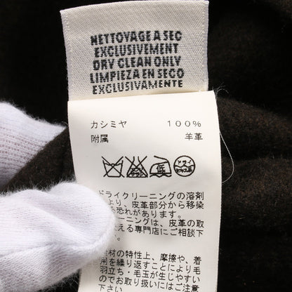 コート ノーカラー カシミヤ ダークグリーン エルメス アウター HERMES