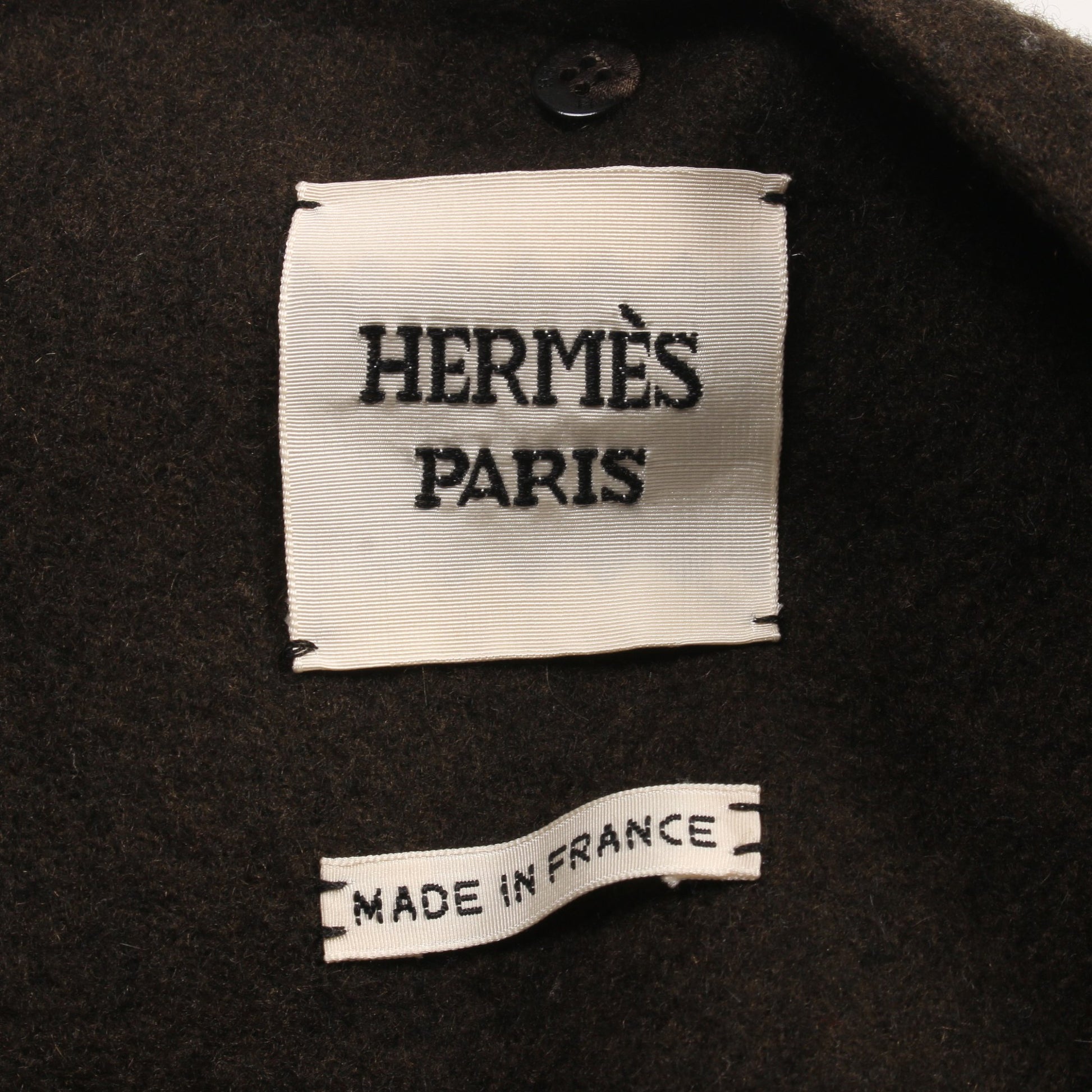 コート ノーカラー カシミヤ ダークグリーン エルメス アウター HERMES