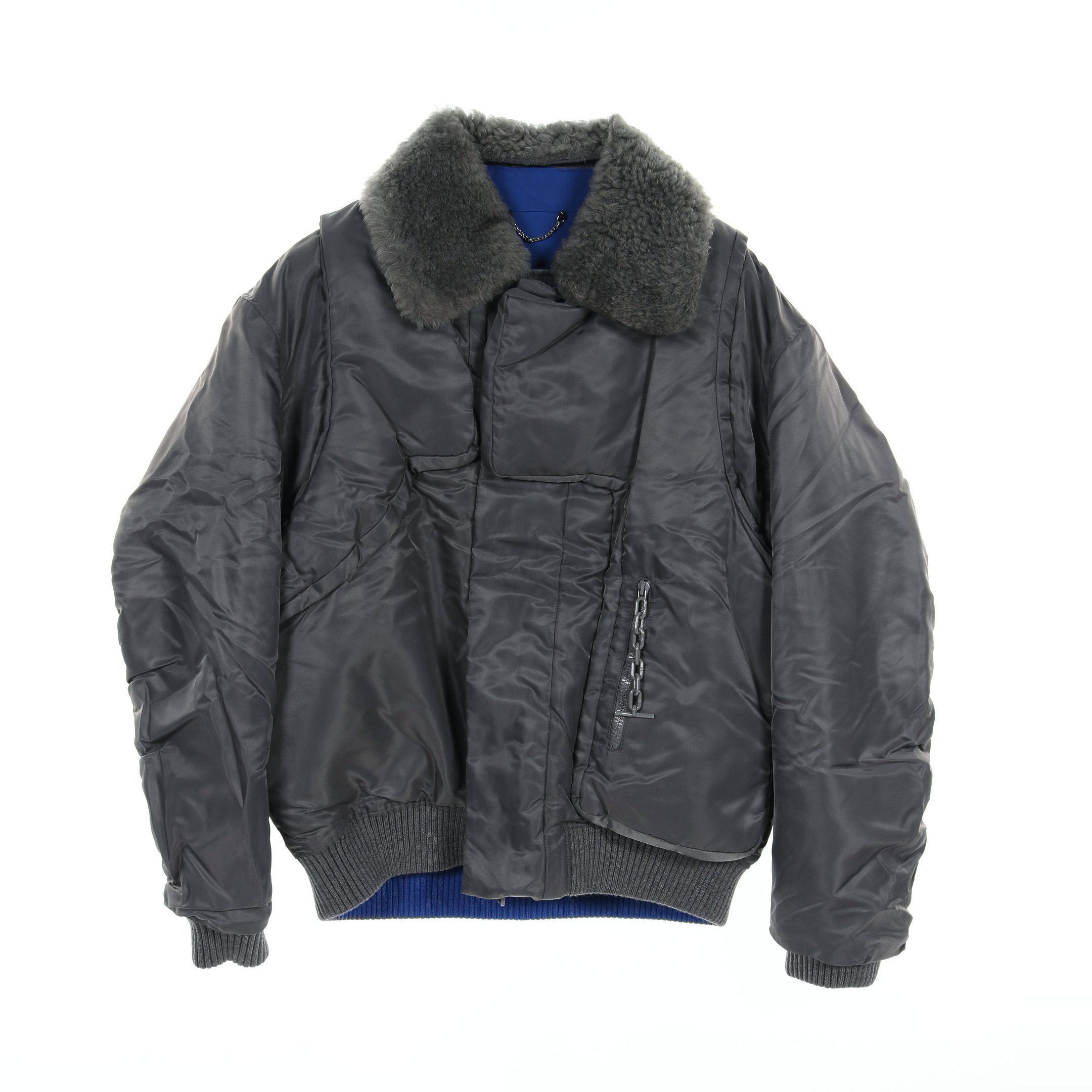 LOUIS VUITTON ボンバージャケット MA-1ジャケット ボンバージャケット MA-1 ナイロン ムートン グレー ルイヴィトン – RECLO
