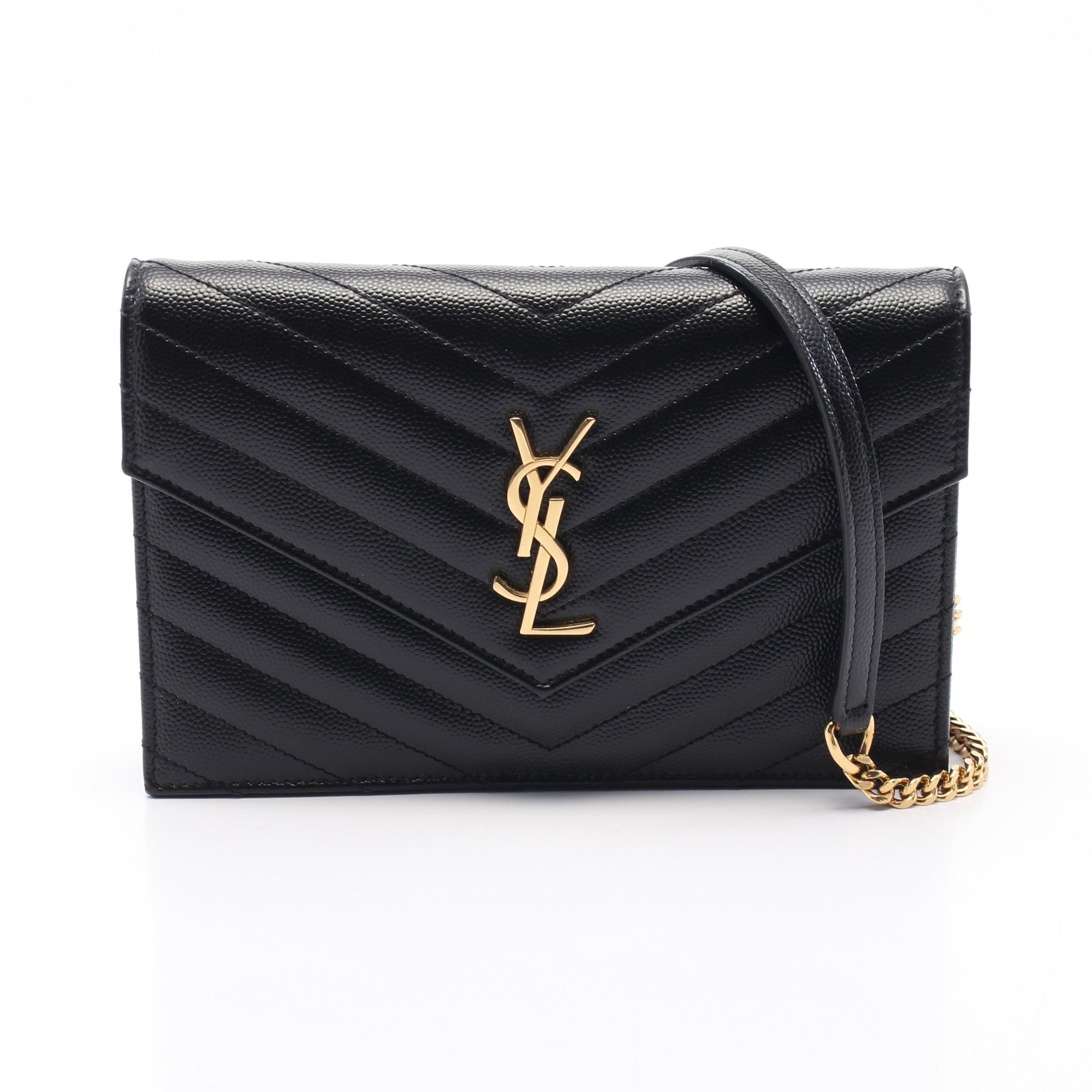 カサンドラ エンベロープ チェーンウォレット レザー ブラック サンローランパリ バッグ SAINT LAURENT PARIS