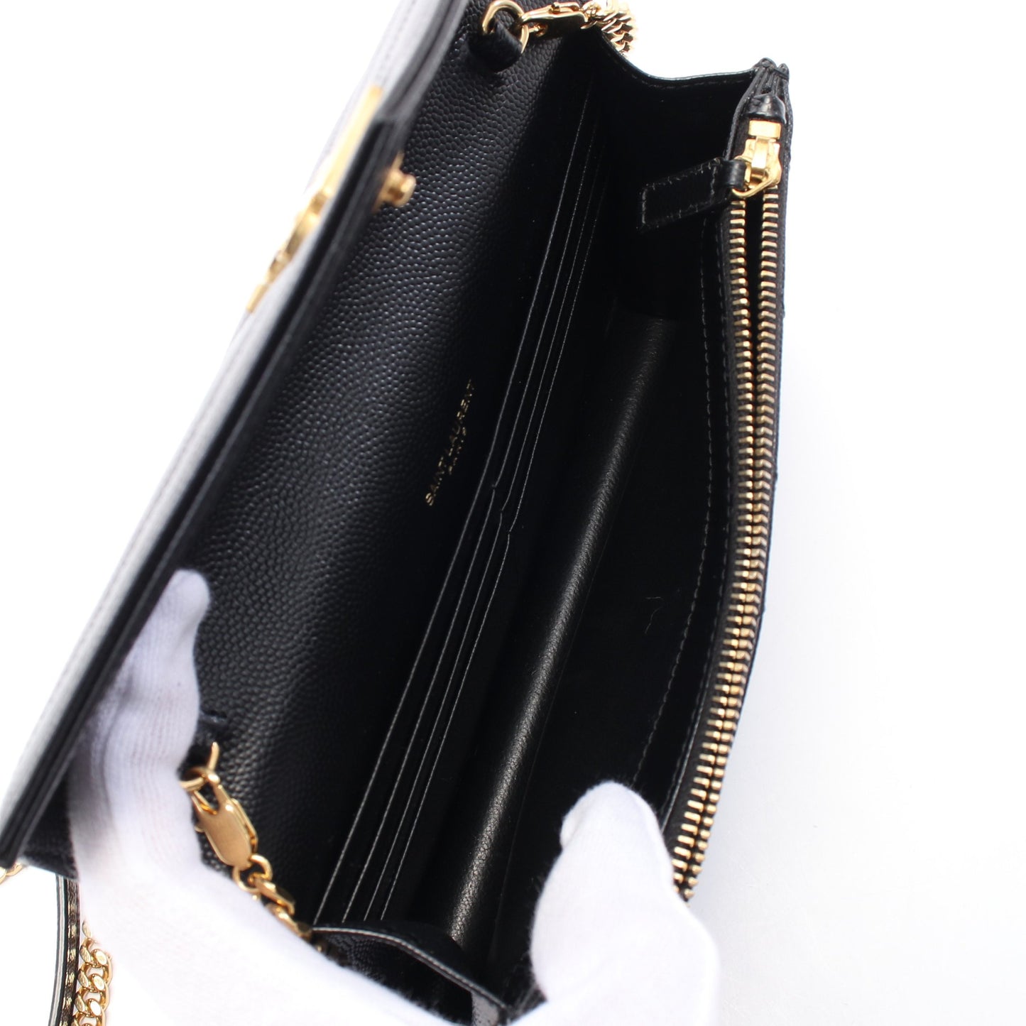 カサンドラ エンベロープ チェーンウォレット レザー ブラック サンローランパリ バッグ SAINT LAURENT PARIS