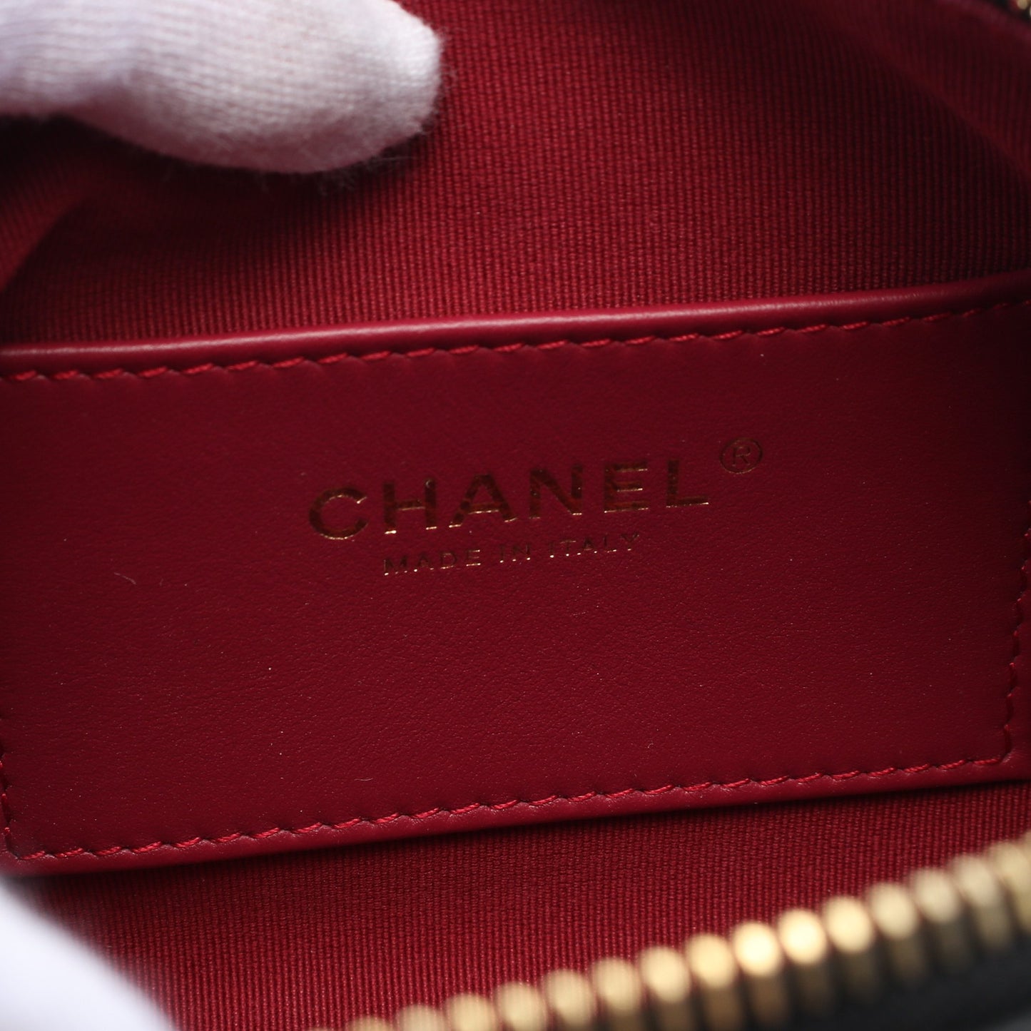 ミニ ボーリング バッグ マトラッセ チェーンショルダーバッグ レザー ブラック ゴールド金具 シャネル バッグ CHANEL