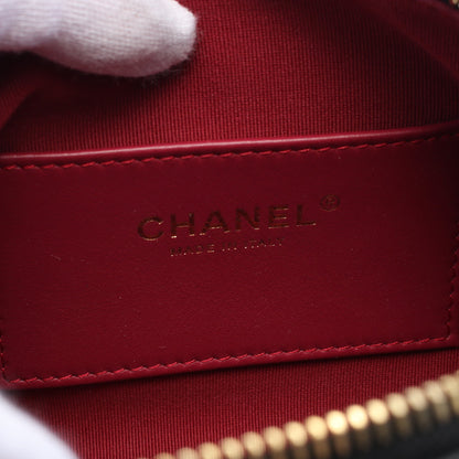 ミニ ボーリング バッグ マトラッセ チェーンショルダーバッグ レザー ブラック ゴールド金具 シャネル バッグ CHANEL