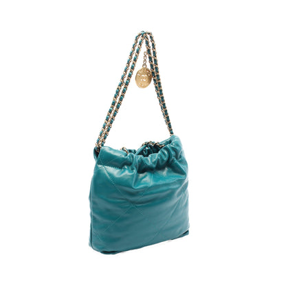 CHANEL 22 ミニ チェーンショルダーバッグ レザー グリーン ゴールド金具 2WAY シャネル バッグ CHANEL