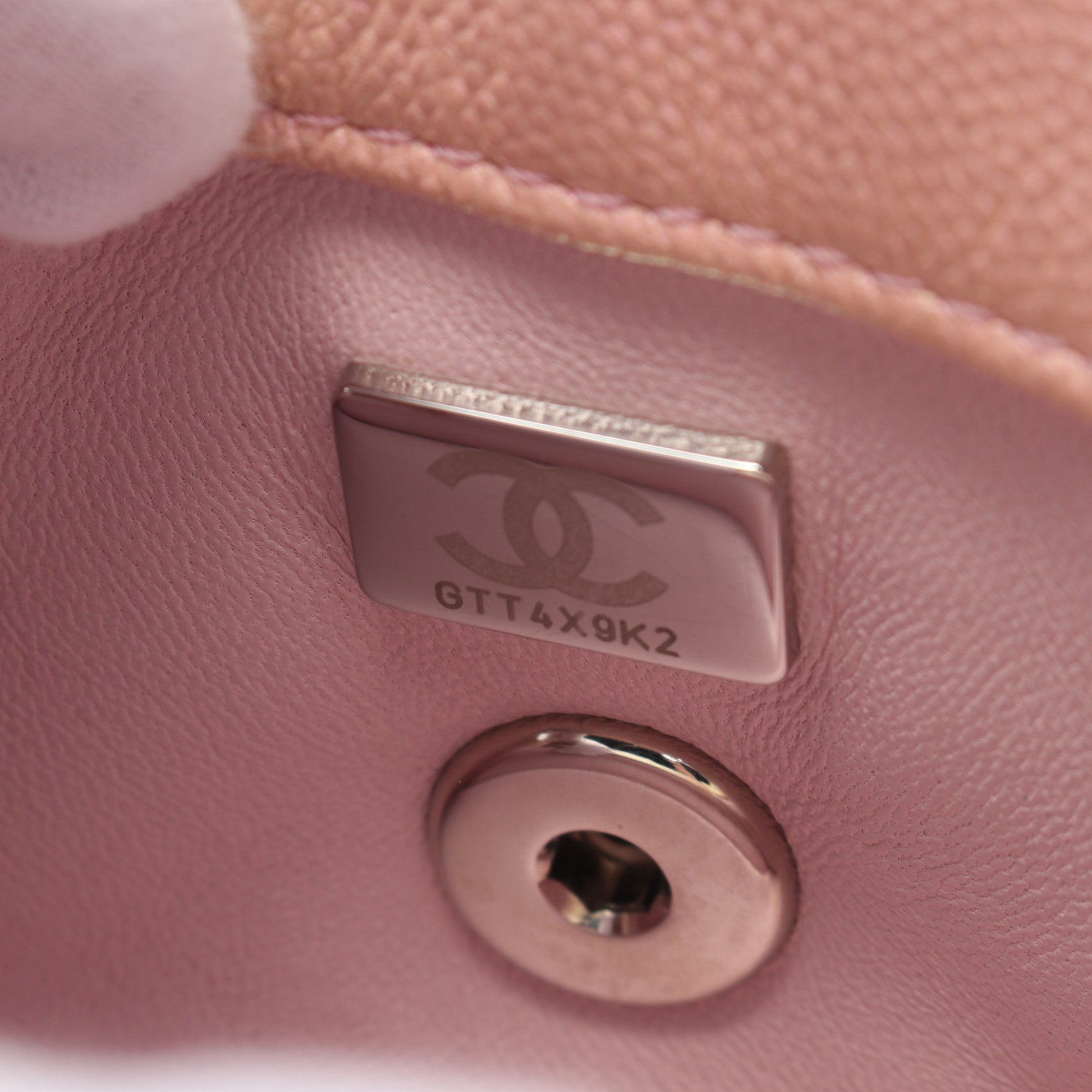 ココハンドルXXS トップハンドル ハンドバッグ レザー ピンク シルバー金具 メタリック シャネル バッグ CHANEL