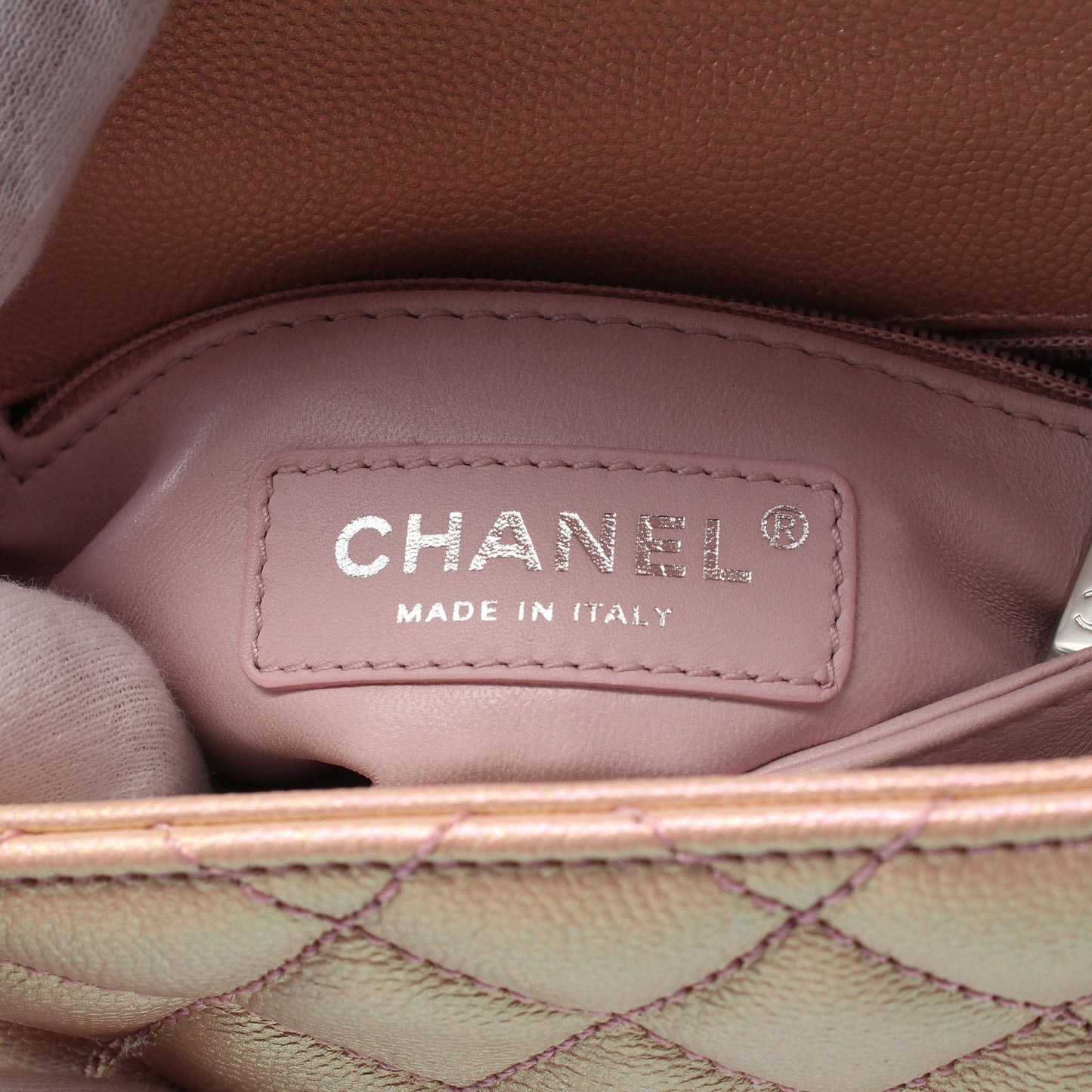 ココハンドルXXS トップハンドル ハンドバッグ レザー ピンク シルバー金具 メタリック シャネル バッグ CHANEL
