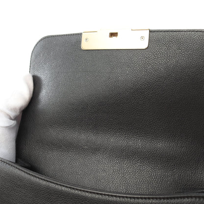 マトラッセ クリックラベル チェーンショルダーバッグ レザー ブラック ゴールド金具 2WAY シャネル バッグ CHANEL