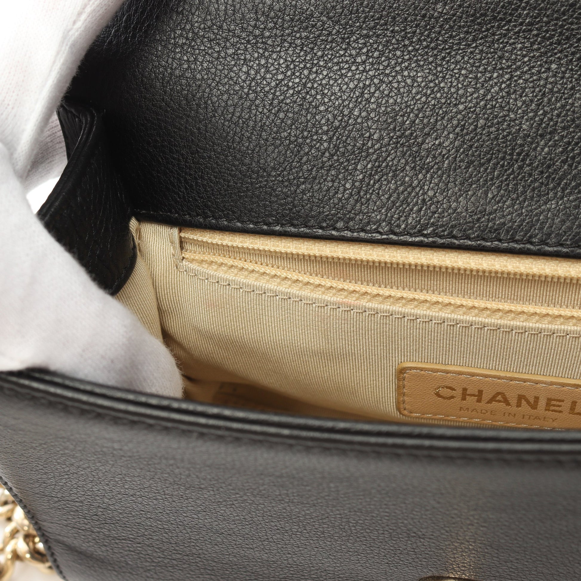 マトラッセ クリックラベル チェーンショルダーバッグ レザー ブラック ゴールド金具 2WAY シャネル バッグ CHANEL