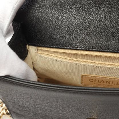 マトラッセ クリックラベル チェーンショルダーバッグ レザー ブラック ゴールド金具 2WAY シャネル バッグ CHANEL