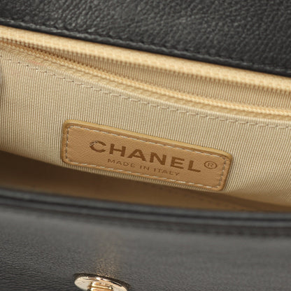 マトラッセ クリックラベル チェーンショルダーバッグ レザー ブラック ゴールド金具 2WAY シャネル バッグ CHANEL