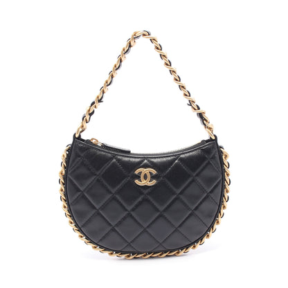 マトラッセ チェーンショルダーバッグ レザー ブラック ゴールド金具 シャネル バッグ CHANEL