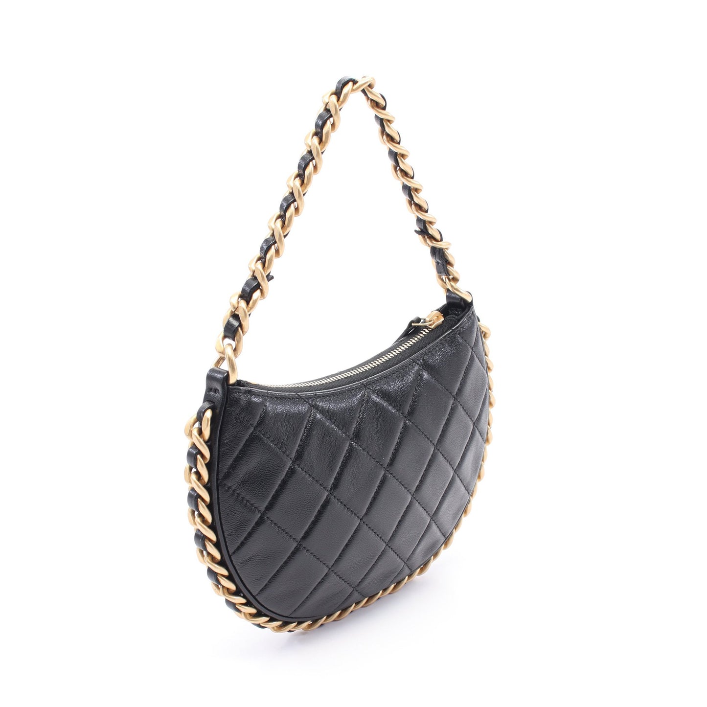 マトラッセ チェーンショルダーバッグ レザー ブラック ゴールド金具 シャネル バッグ CHANEL