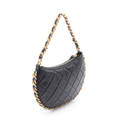 マトラッセ チェーンショルダーバッグ レザー ブラック ゴールド金具 シャネル バッグ CHANEL