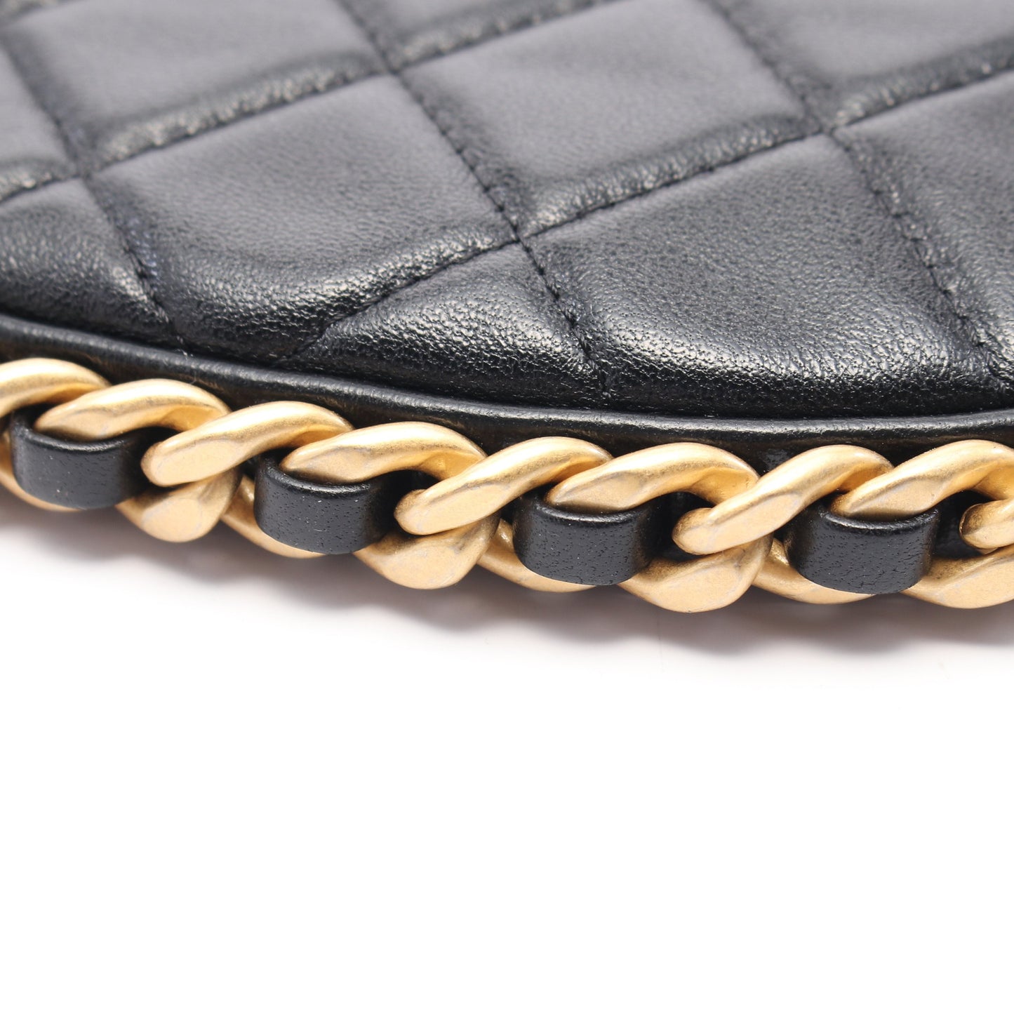 マトラッセ チェーンショルダーバッグ レザー ブラック ゴールド金具 シャネル バッグ CHANEL