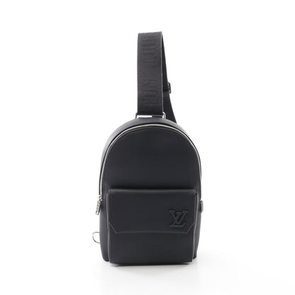 パイロット スリングバッグ LV アエログラム アンクル ボディバッグ レザー ダークネイビー ルイヴィトン バッグ LOUIS VUITTON