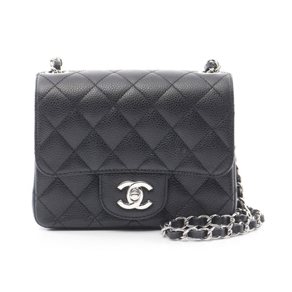 ミニマトラッセ チェーンショルダーバッグ キャビアスキン ブラック シルバー金具 シャネル バッグ CHANEL
